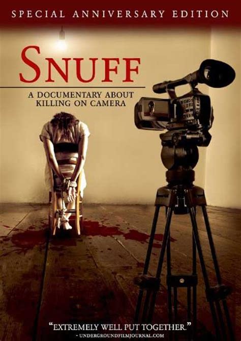 The term "snuff" as applied to film derives apparently from Ed Sanders&39;s 1976 book,. . Snuff film convictions